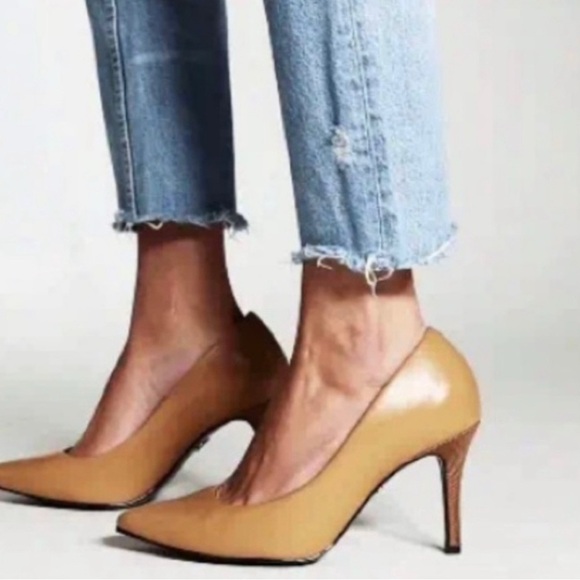Antonia Saint New York Victoria Nude Leather Heels Stilettos Size 7 - Picture 1 of 11